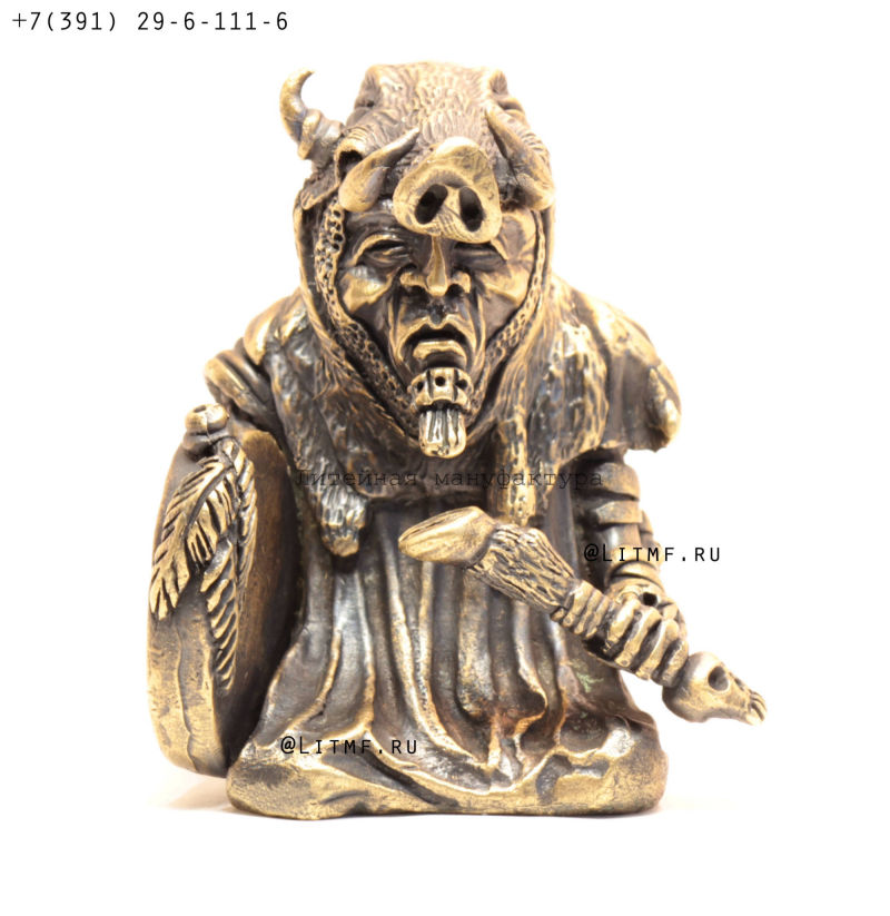 Статуэтка шаман с бубном бронза